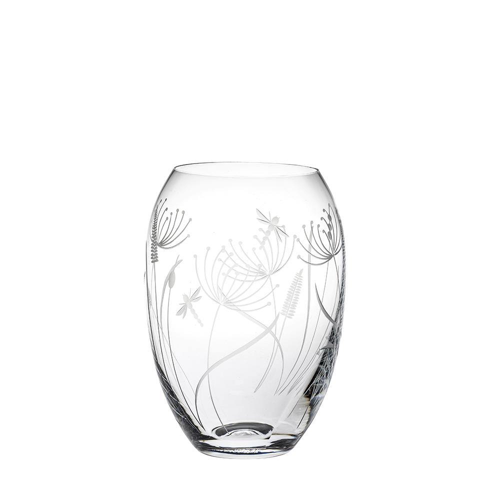Medium Sized Barrel Vase - Dragonfly (Royal Scot Crystal) - Gallery Gifts Online