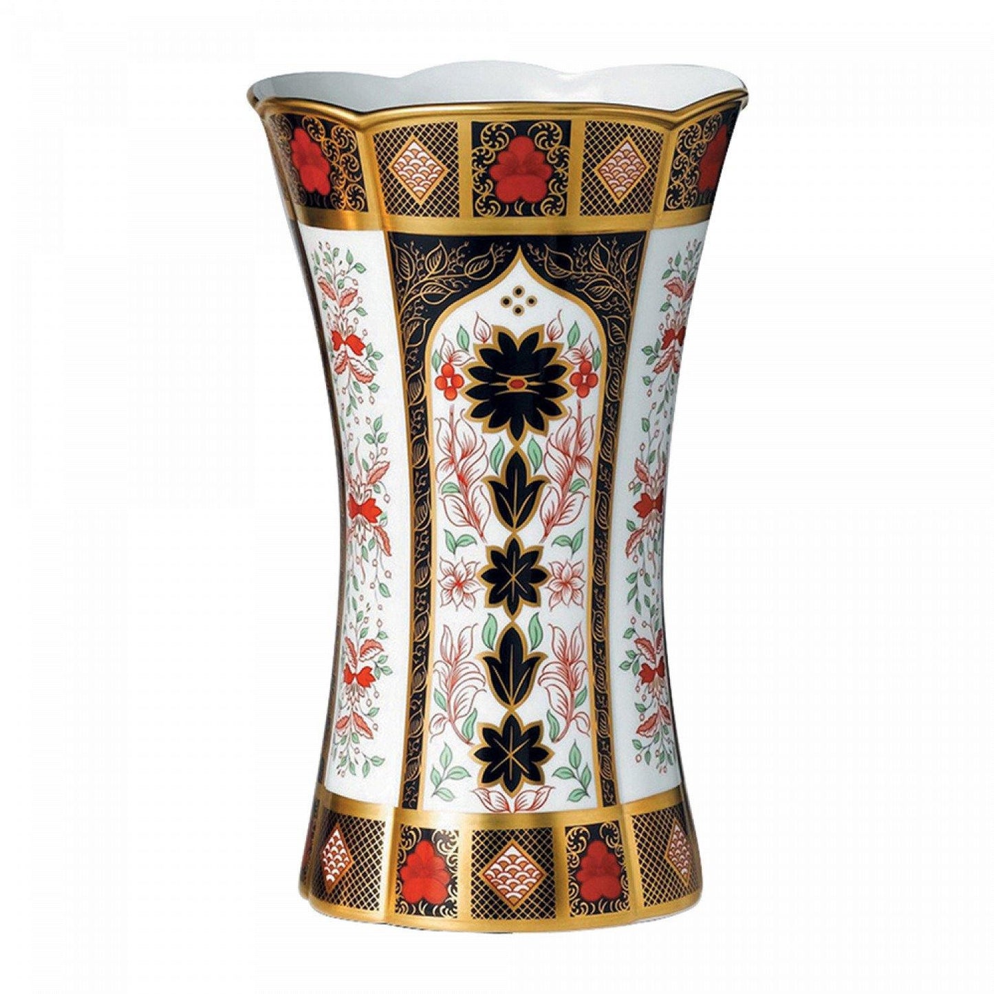 Old Imari Solid Gold Band - Column Vase (Royal Crown Derby) - Gallery Gifts Online