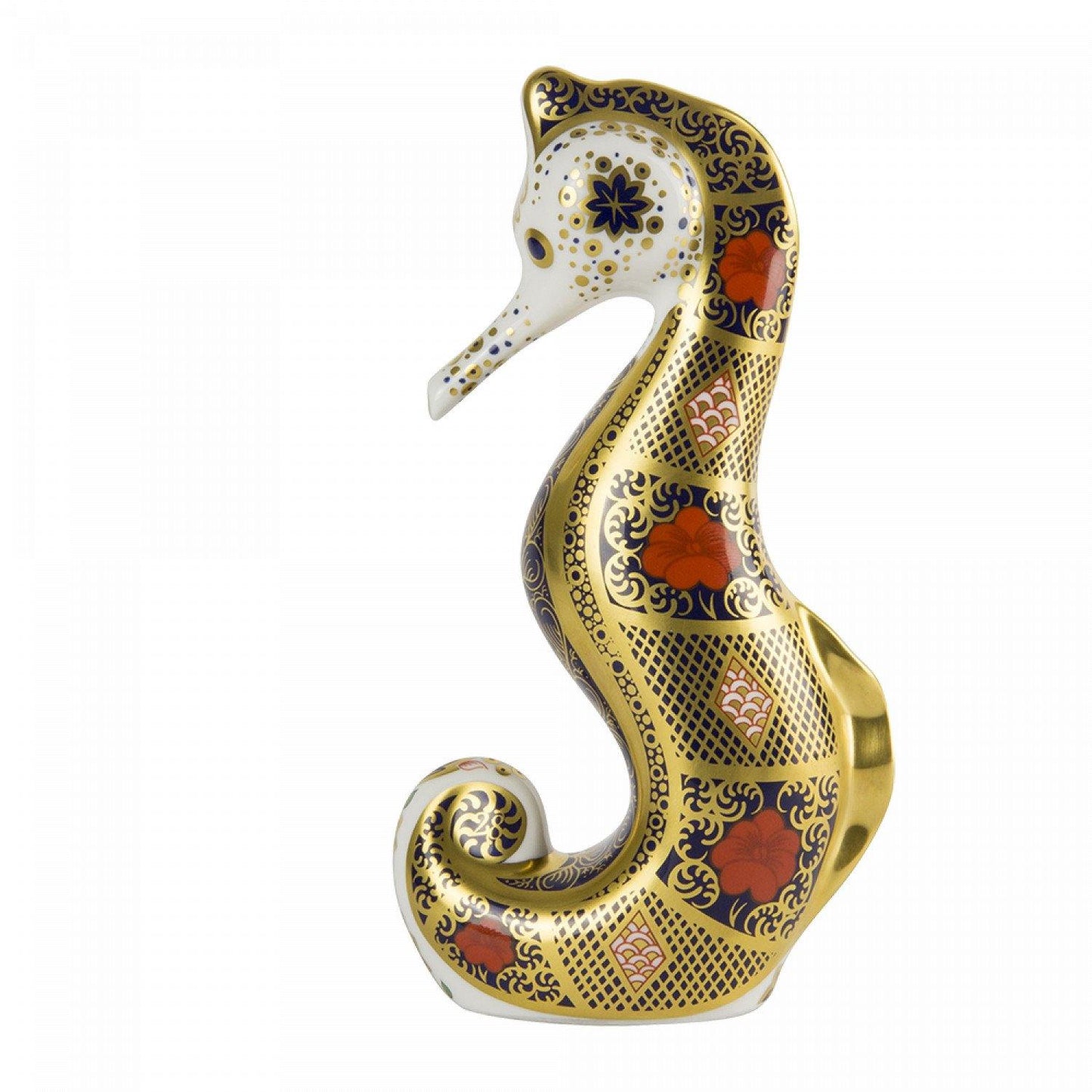 Old Imari Solid Gold Band - Seahorse (Royal Crown Derby) - Gallery Gifts Online