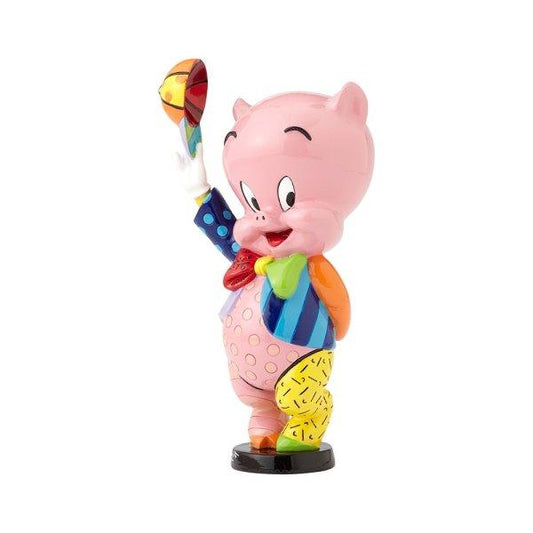 Porky Pig with Baseball Cap Figurine (Looney Tunes by Romero Britto) - Gallery Gifts Online 