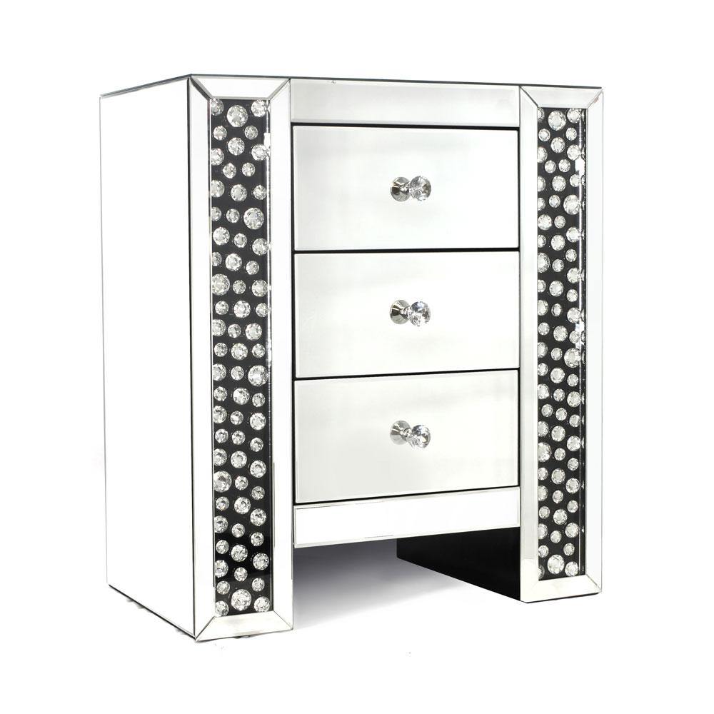 Royal Crest 3 Drawer Cabinet - Black (Leonardo) - Gallery Gifts Online 