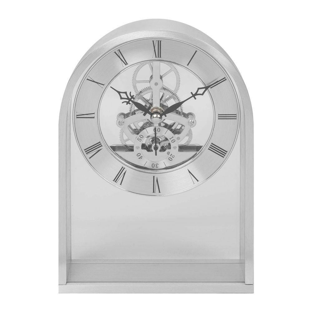 Silver Arched Skeleton Mantel Clock (Widdop) - Gallery Gifts Online