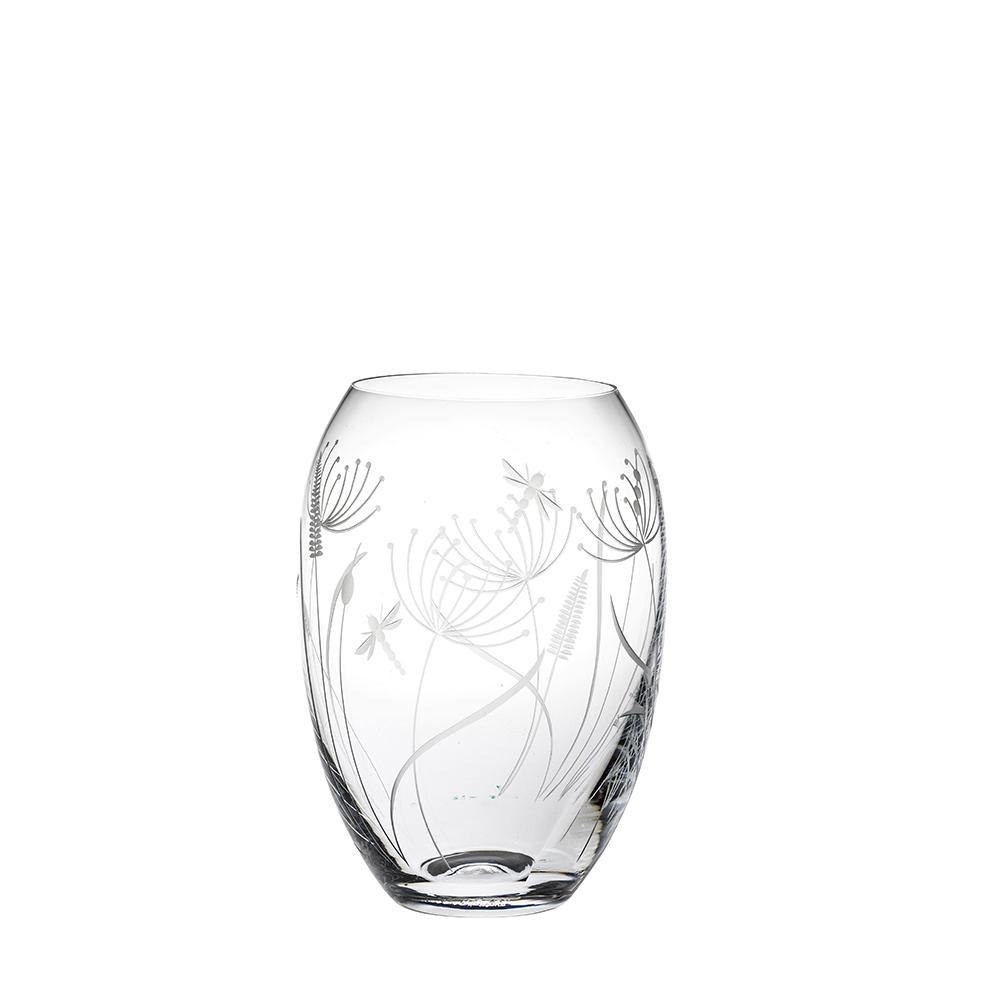 Small Barrel Vase - Dragonfly (Royal Scot Crystal) - Gallery Gifts Online