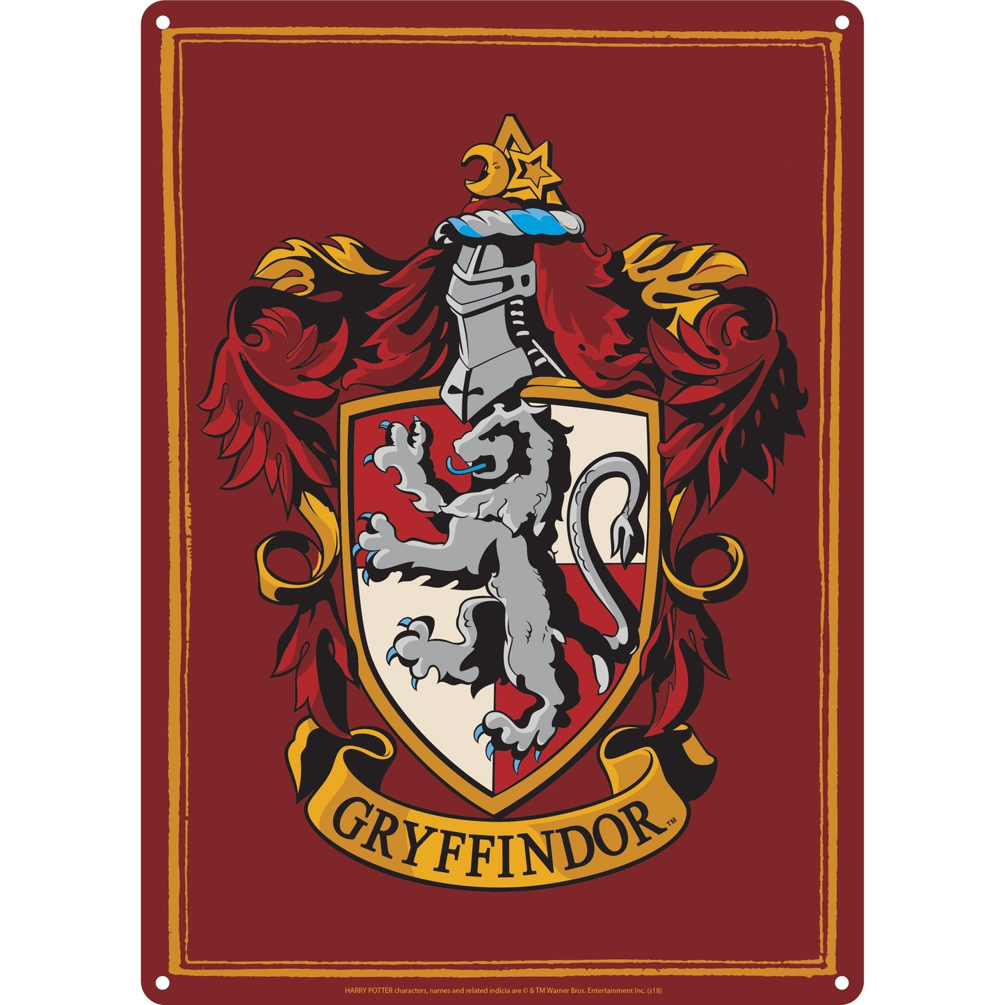Small Tin Sign - Harry Potter Gryffindor (Half Moon Bay) - Gallery Gifts Online