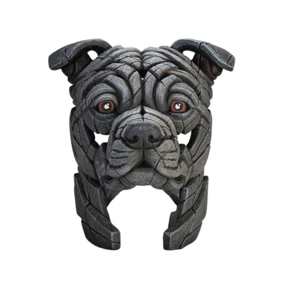 Staff Bull Terrier Sculpture - Blue (Edge Sculpture by Matt Buckley) - Gallery Gifts Online