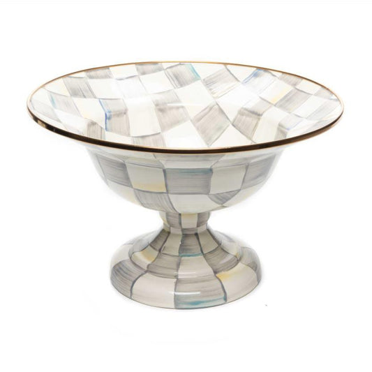 Sterling Check Compote (Mackenzie Childs) - Gallery Gifts Online 