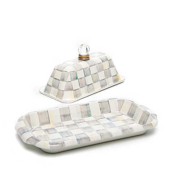 Sterling Check Enamel Butter Box (Mackenzie Childs) - Gallery Gifts Online