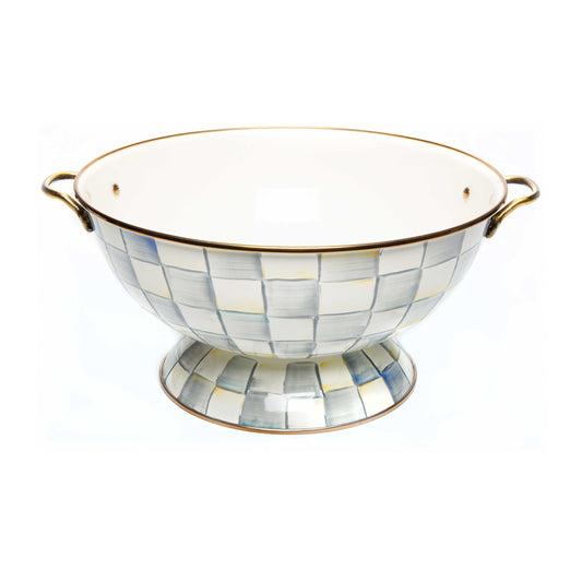 Sterling Check Enamel Everything Bowl (Mackenzie Childs) - Gallery Gifts Online 