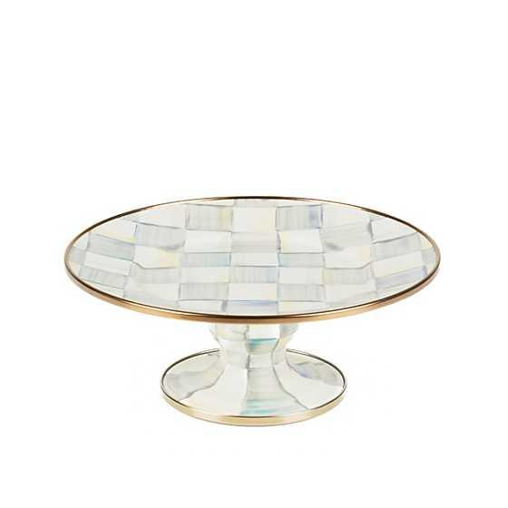 Sterling Check Enamel Pedestal Platter - Mini (Mackenzie Childs) - Gallery Gifts Online 