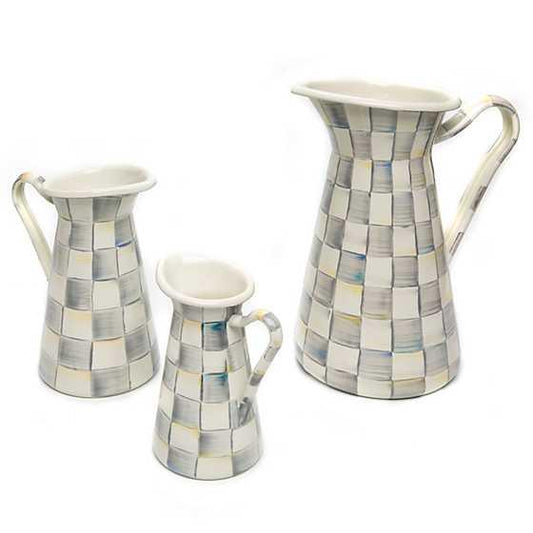 Sterling Check Enamel Practical Pitcher - Large (Mackenzie Childs) - Gallery Gifts Online