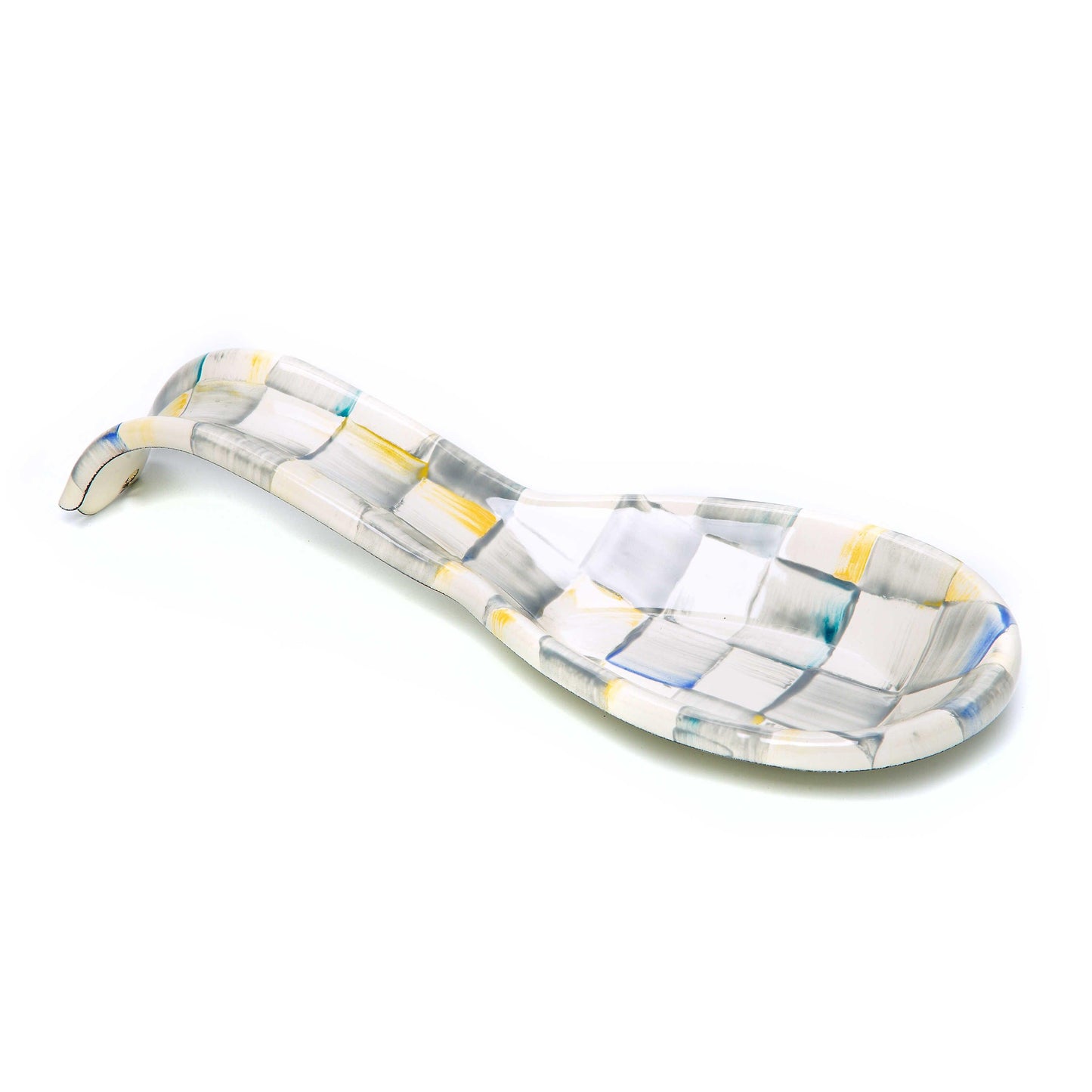 Sterling Check Enamel Spoon Rest (Mackenzie Childs) - Gallery Gifts Online