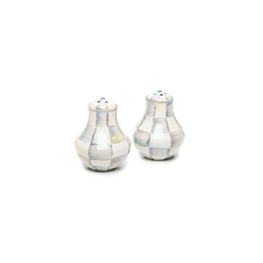 Sterling Check Salt & Pepper Shakers - Small (Mackenzie Childs) - Gallery Gifts Online 