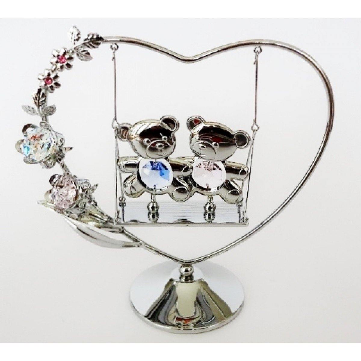 Swing Teddy Bears (Crystal World) - Gallery Gifts Online