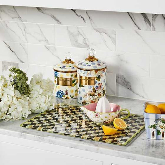 Wildflowers Enamel Small Canister - Yellow (Mackenzie Childs) - Gallery Gifts Online