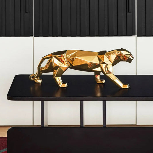 Lladro Golden Panther Sculpture