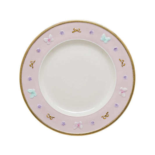 Butterfly Pastel Pink Dinner Plate (Villari)