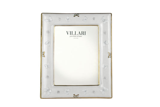 Butterfly Photo Frame - White & Gold (Villari)
