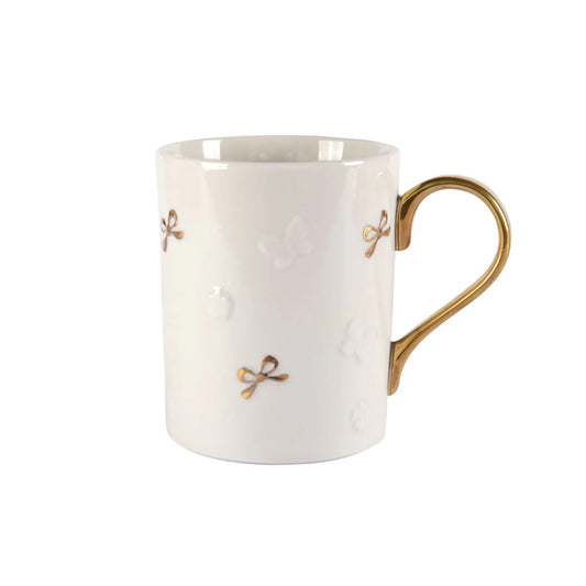 Butterfly White & Gold Mug (Villari)