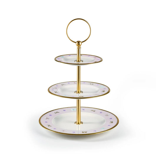 Butterfly Pastel Pink 3 Tier Cake Stand (Villari)