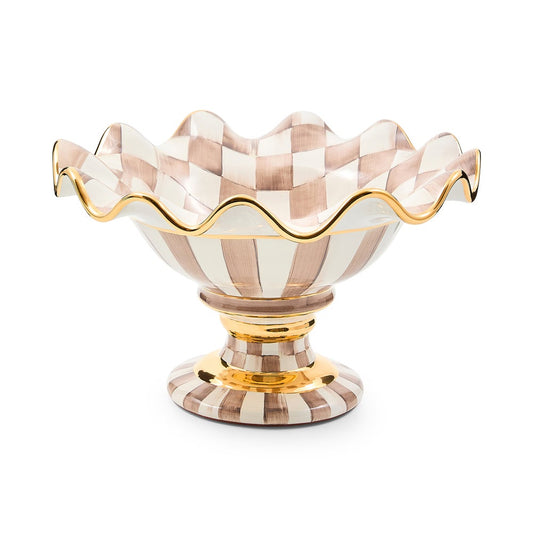 Mocha Check Ceramic Compote (Mackenzie Childs)
