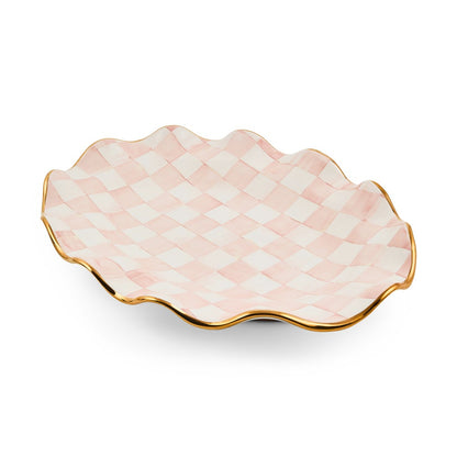 Rosy Check Ceramic Large Serving Platter (Mackenzie Childs)