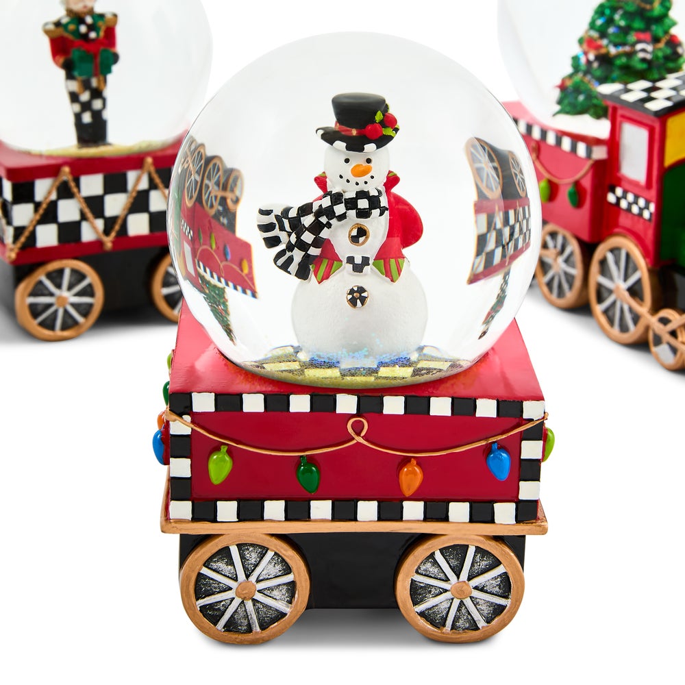 Holiday Train Snow Globe Set, Set of 3 (Mackenzie Childs)
