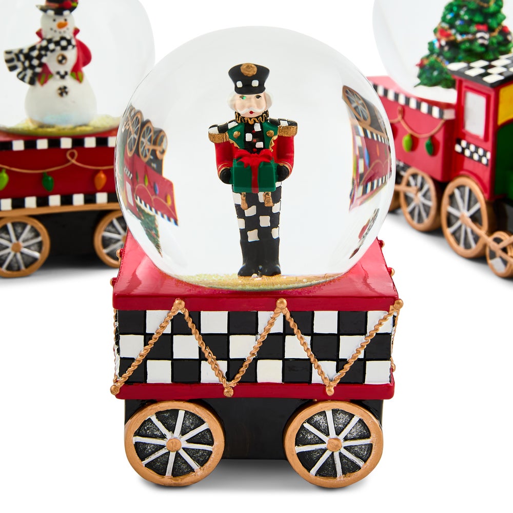 Holiday Train Snow Globe Set, Set of 3 (Mackenzie Childs)
