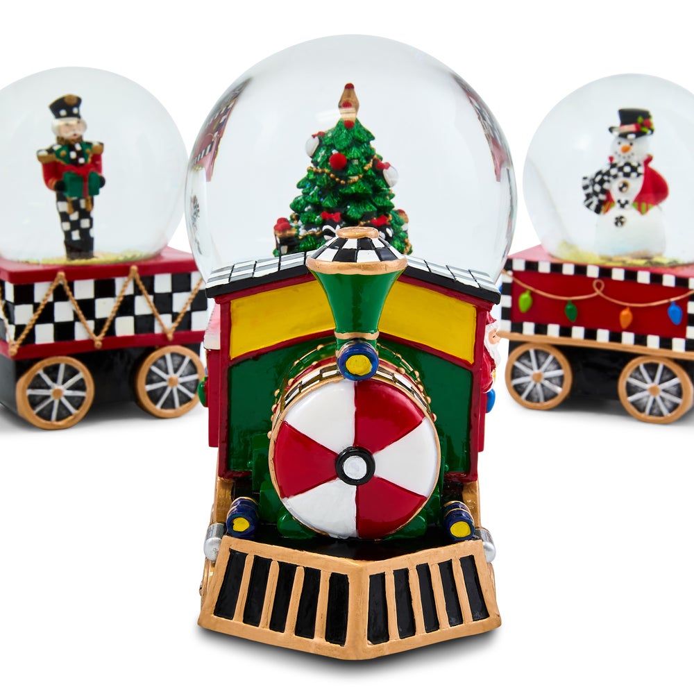 Holiday Train Snow Globe Set, Set of 3 (Mackenzie Childs)