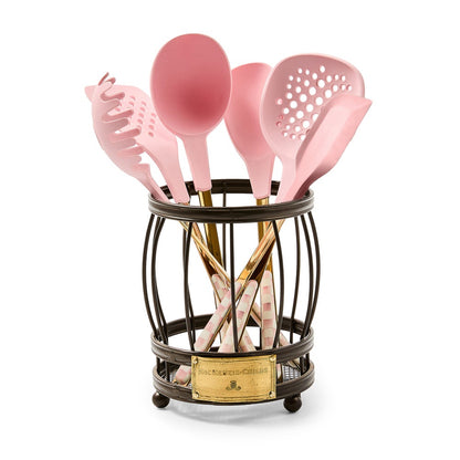 Rosy Check Utensil Caddy Set (Mackenzie Childs)