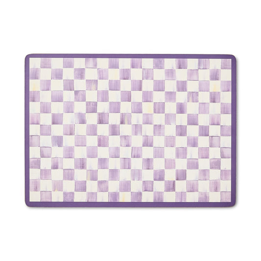 Violet Check Cork Back Placemats, Set of 4 (Mackenzie Childs)