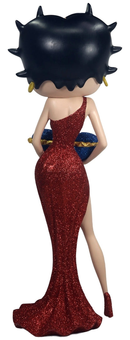 Betty Boop with Pudgy on Blue Glitter Pillow Box (Red Glitter Dress) (Betty Boop)