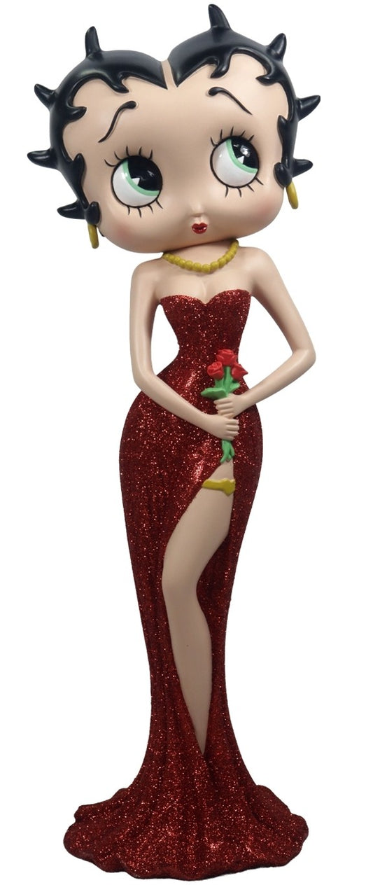 Betty Boop Holding Flowers Red Glitter Dress (Betty Boop)