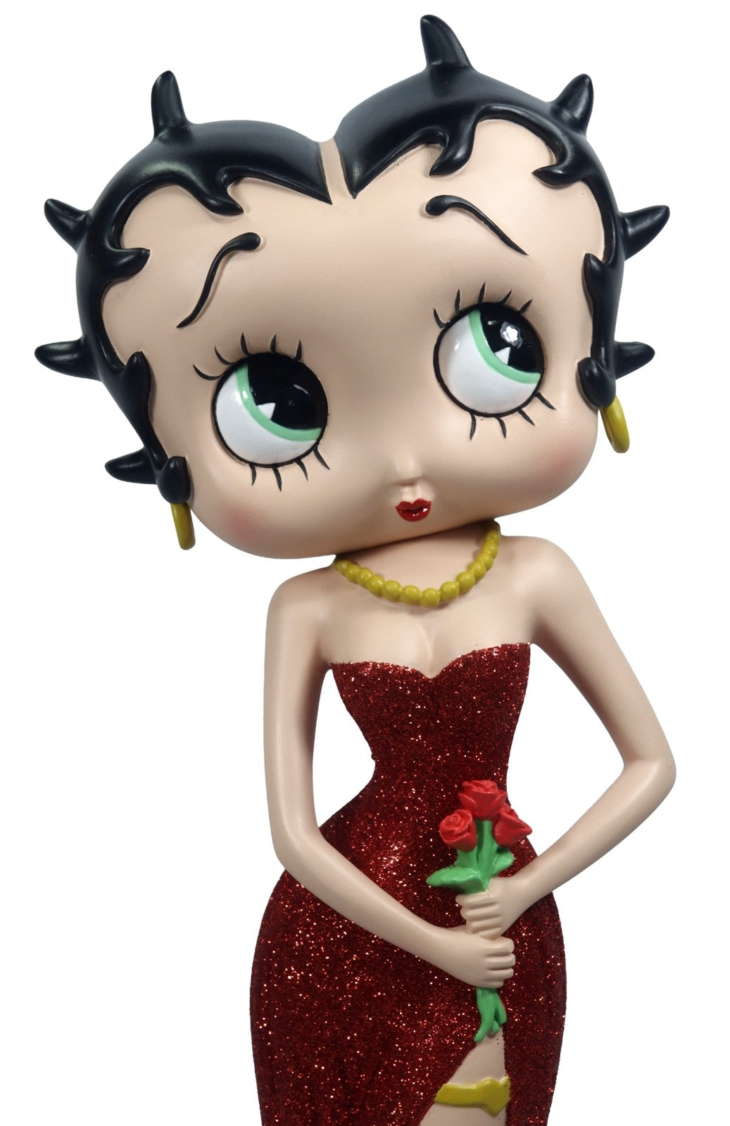 Betty Boop Holding Flowers Red Glitter Dress (Betty Boop)