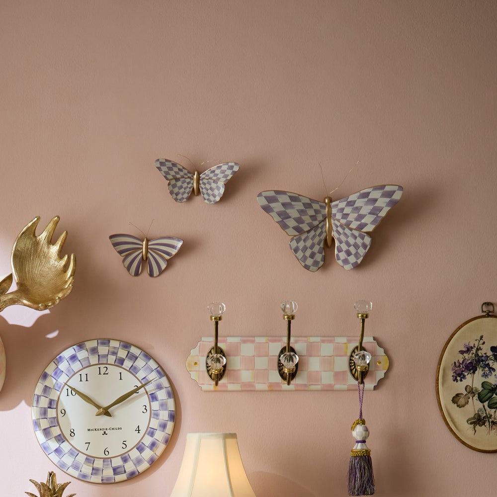 Violet Check Butterfly Wall Decor (Mackenzie Childs)