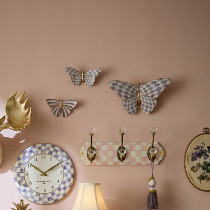 Violet Check Butterfly Wall Decor (Mackenzie Childs)