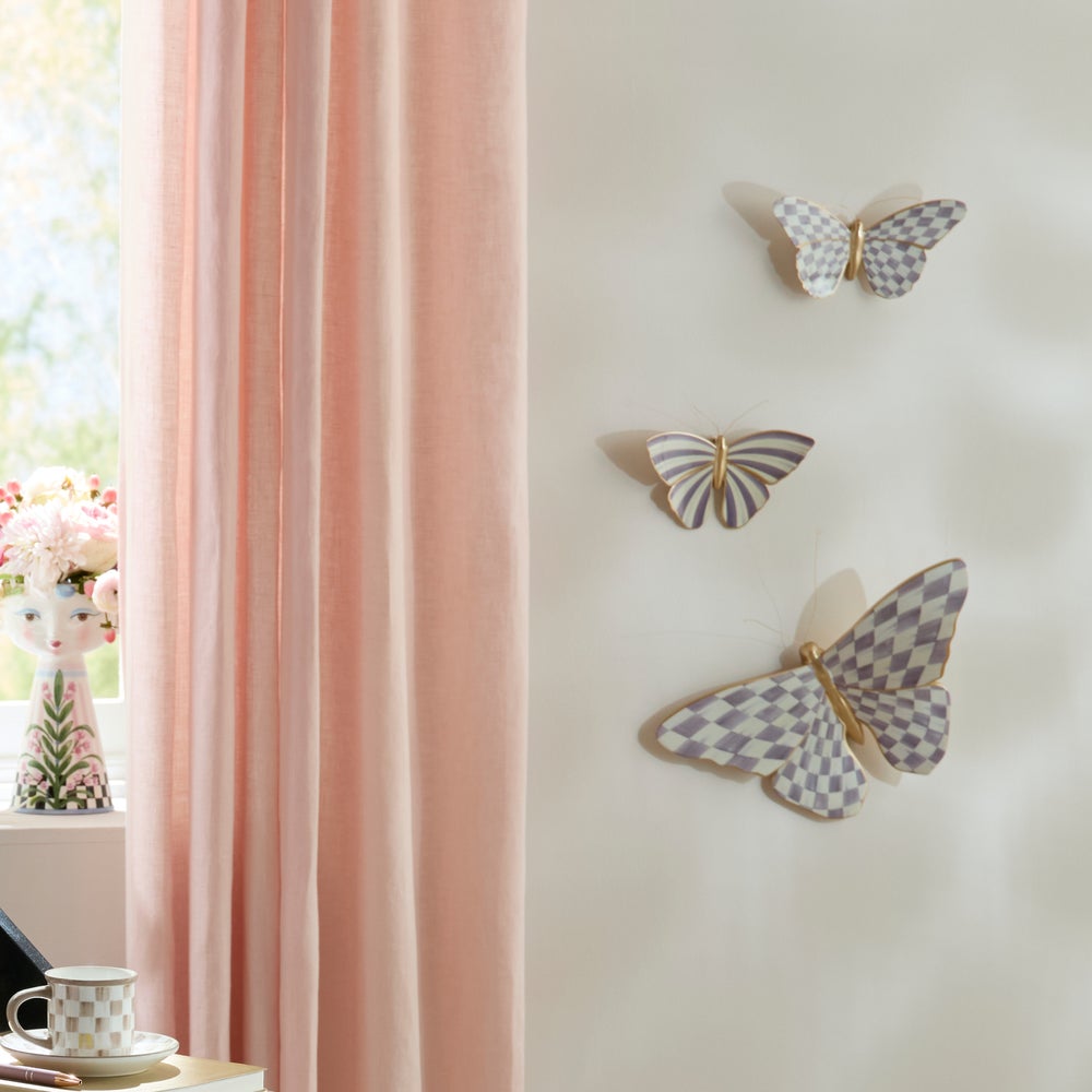 Violet Check Butterfly Wall Decor (Mackenzie Childs)