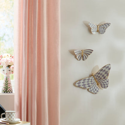Violet Check Butterfly Wall Decor (Mackenzie Childs)