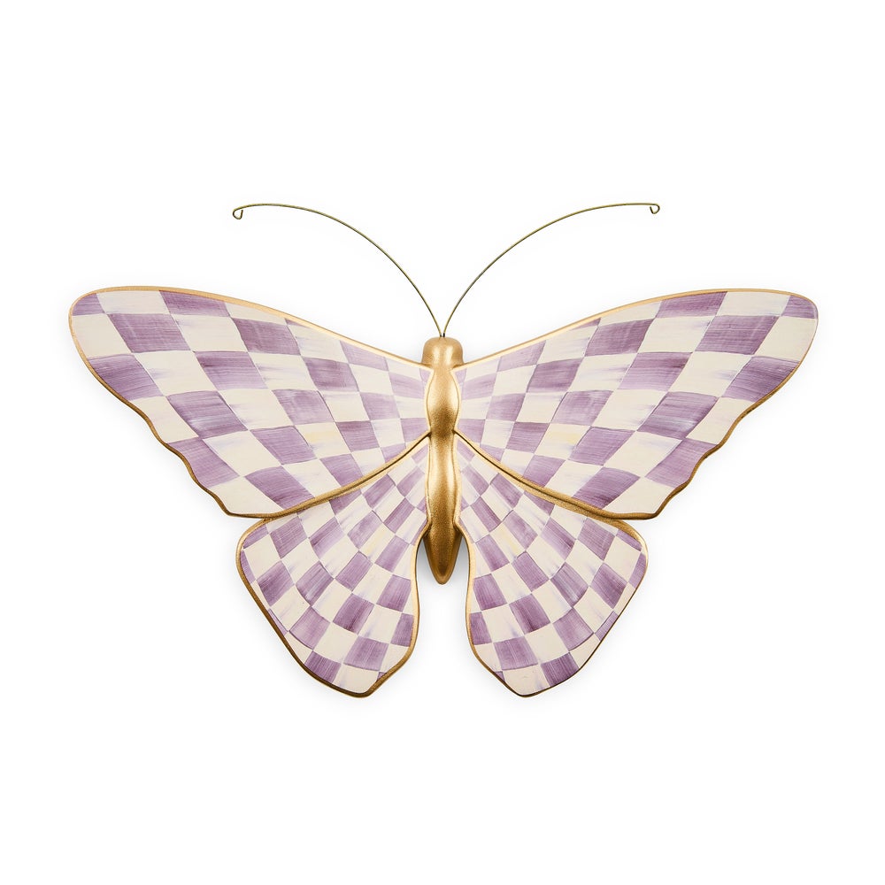 Violet Check Butterfly Wall Decor (Mackenzie Childs)