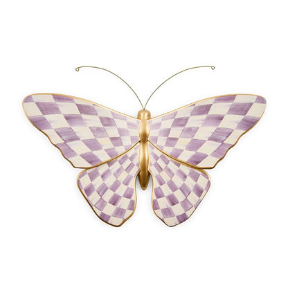 Violet Check Butterfly Wall Decor (Mackenzie Childs)