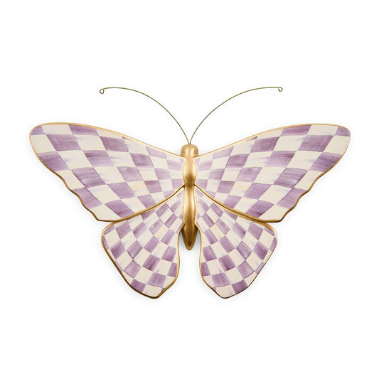 Violet Check Butterfly Wall Decor (Mackenzie Childs)