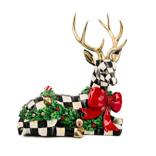 Holly Check Resting Deer (Mackenzie Childs)