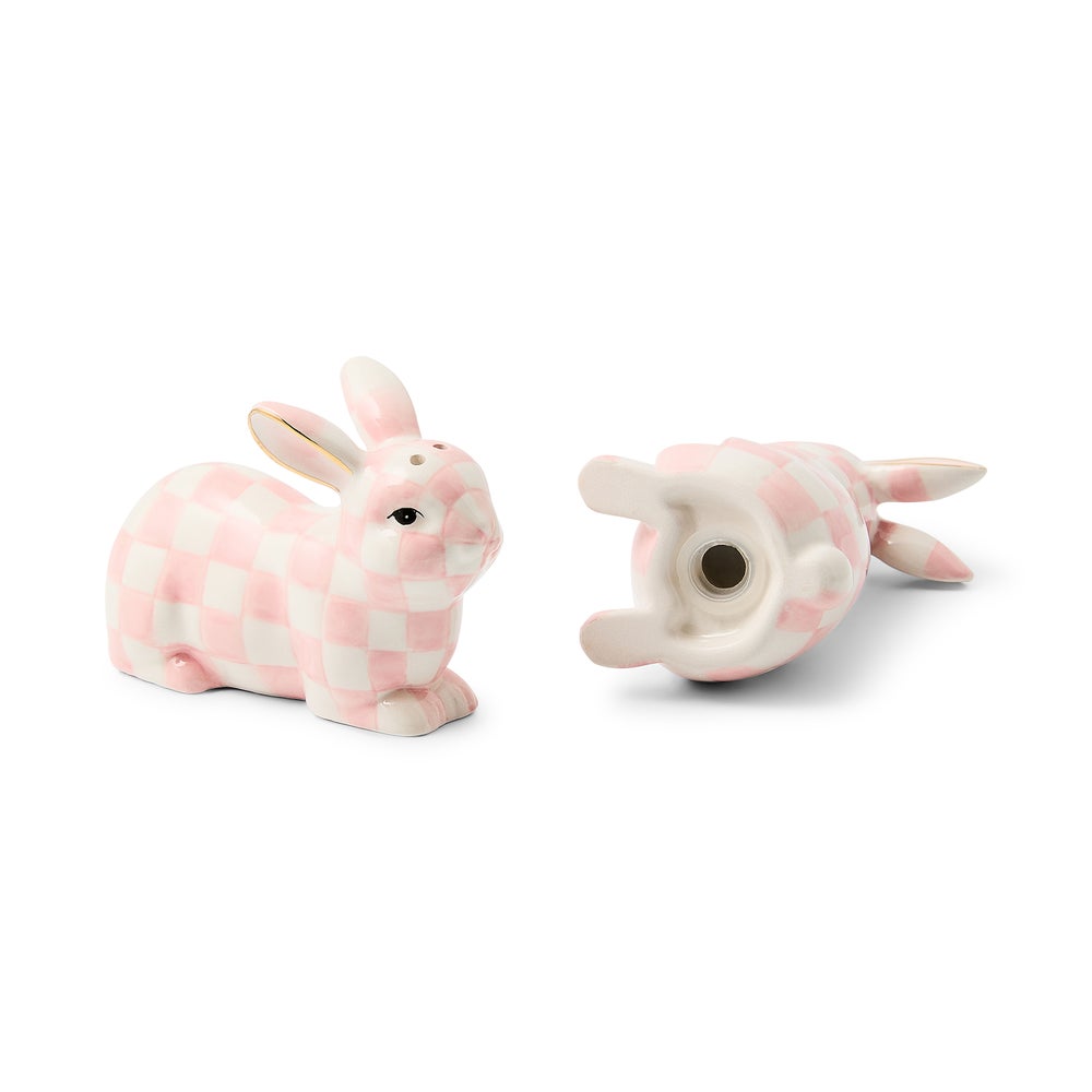 Rosy Check Bunny Salt and Pepper Set (Mackenzie Childs)