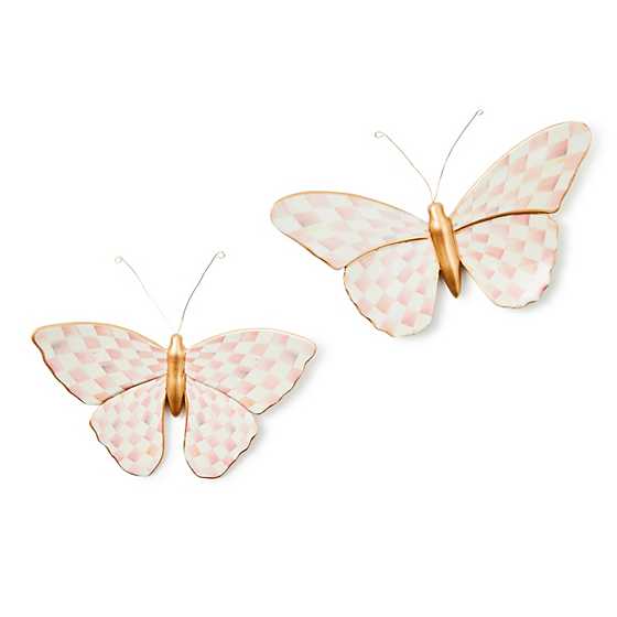 Rosy Check Wall Decor Butterfly Duo (Mackenzie Childs)