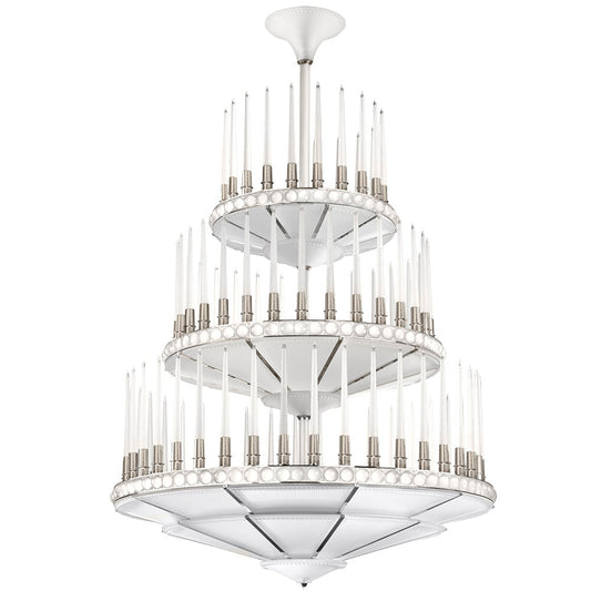 Perles Chandelier - 3 Tier Nickel Finish D1340 (Lalique Special Order)