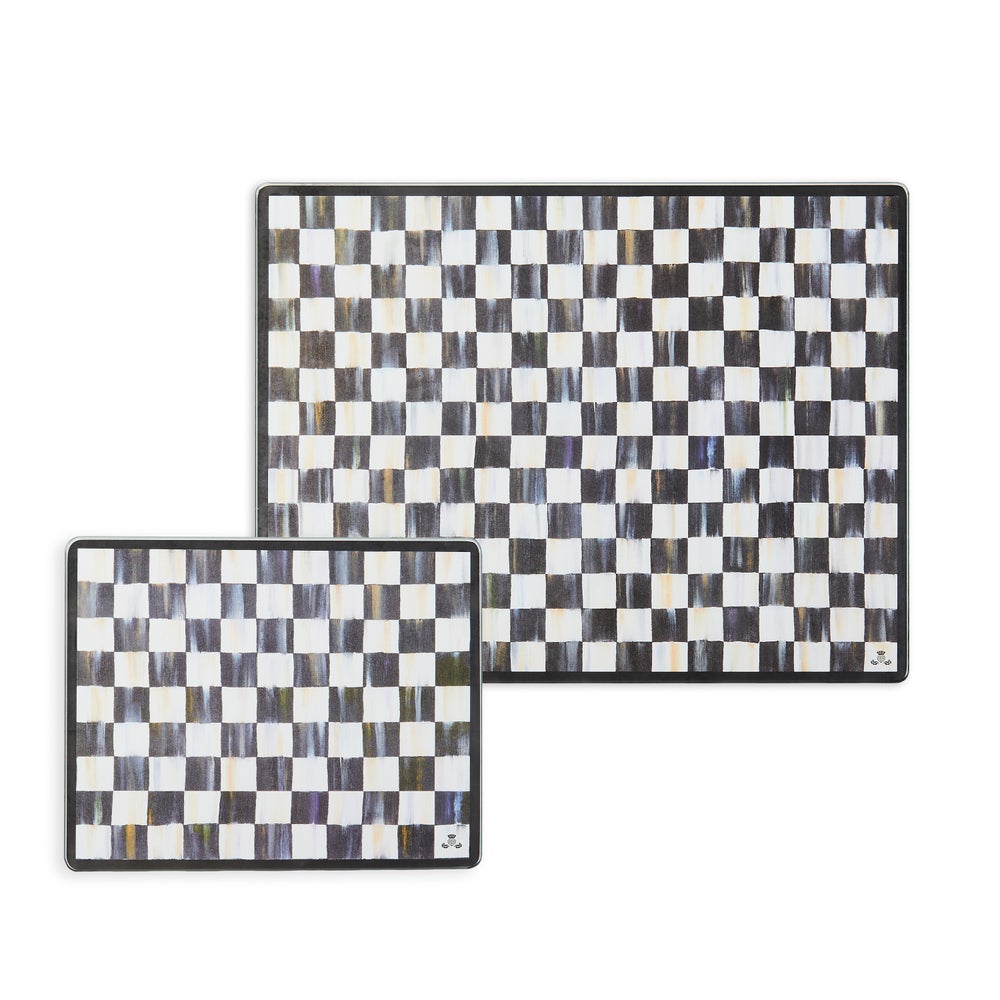 Courtly Check Glass Cutting Boards, Set of 2 (Mackenzie Childs)