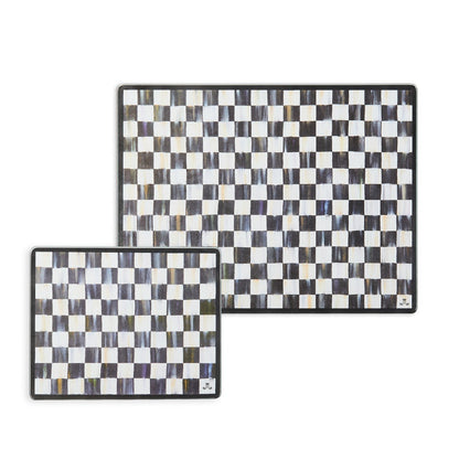 Courtly Check Glass Cutting Boards, Set of 2 (Mackenzie Childs)