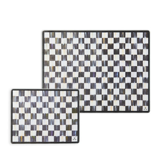 Courtly Check Glass Cutting Boards, Set of 2 (Mackenzie Childs)