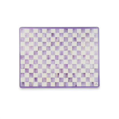 Violet Check Glass Cutting Boards, Set of 2 (Mackenzie Childs)