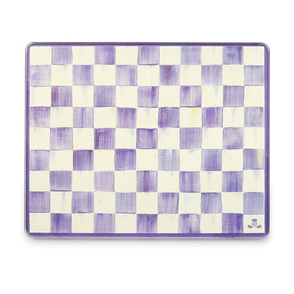 Violet Check Glass Cutting Boards, Set of 2 (Mackenzie Childs)
