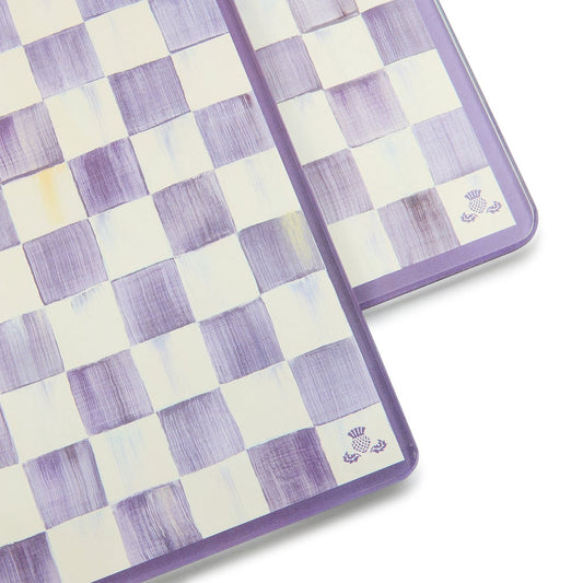 Violet Check Glass Cutting Boards, Set of 2 (Mackenzie Childs)